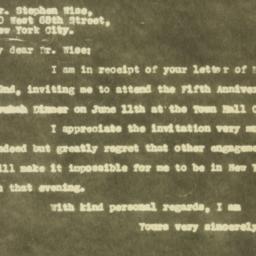 Letter: 1930 May 26