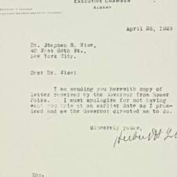 Letter: 1929 April 26