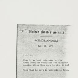 Memorandum: 1951 July 21