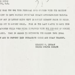 Telegram: 1956 October 9