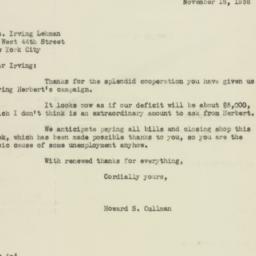 Letter: 1936 November 16