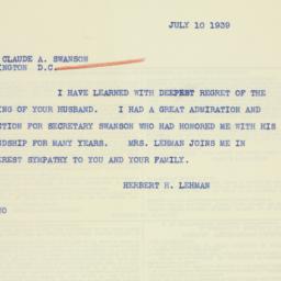 Telegram: 1939 July 10