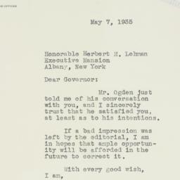 Letter: 1935 May 7