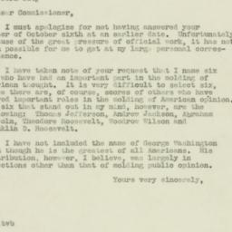 Letter: 1938 October 31