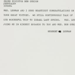 Telegram: 1959 November 7