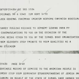 Telegram: 1958 November 6