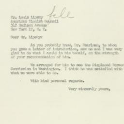 Letter: 1951 August 8