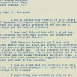 Letter: 1929 September 26