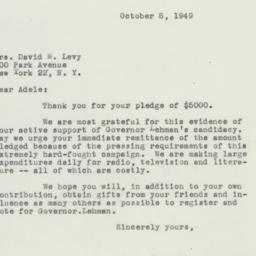 Letter: 1949 October 8