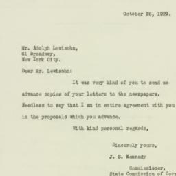 Letter: 1929 October 26