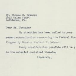 Letter: 1954 May 12