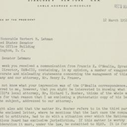 Letter: 1954 March 12
