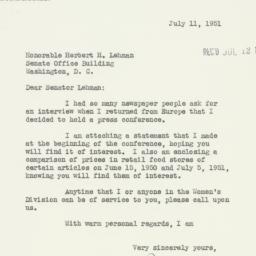 Letter: 1951 July 11