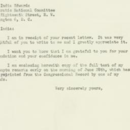 Letter: 1951 August 1