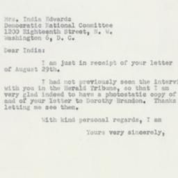 Letter: 1951 August 31