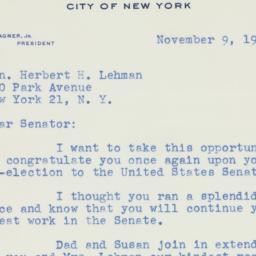 Letter: 1950 November 9