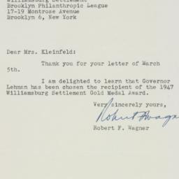 Letter: 1947 March 6