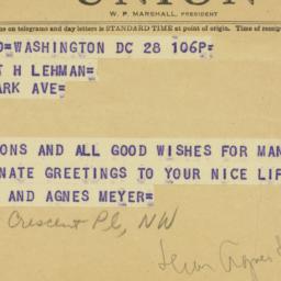 Telegram: 1953 March 28