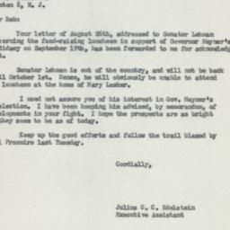 Letter: 1957 August 30
