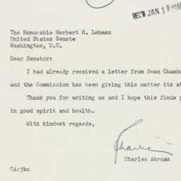 Letter: 1956 January 18