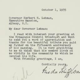 Letter: 1935 October 1