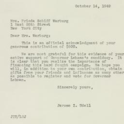 Letter: 1949 October 14