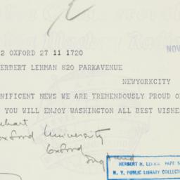 Letter: 1949 November 11