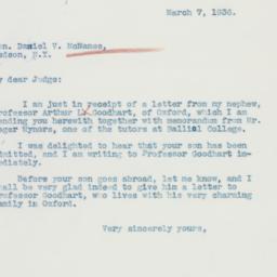 Letter: 1936 March 7