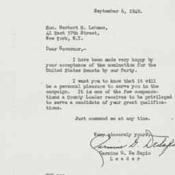 Letter: 1949 September 6