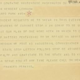 Telegram: 1933 March 4