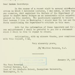 Letter: 1939 January 21