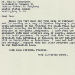 Letter: 1953 March 5