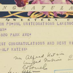 Telegram: 1950 November 8