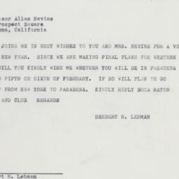 Telegram: 1961 December 31