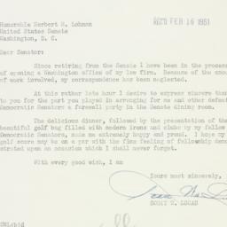 Letter: 1951 February 14