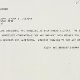 Letter: 1960 November 9