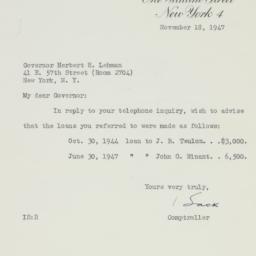 Letter: 1947 November 18