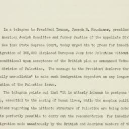 Press Release: 1946 August 2
