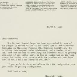 Letter: 1947 March 6