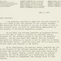 Letter: 1947 May 2