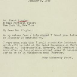 Letter: 1945 January 2