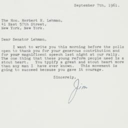Letter: 1961 September 7