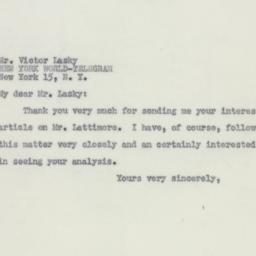 Letter: 1950 May 23