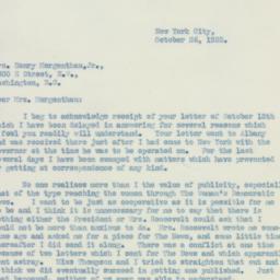 Letter: 1933 October 26