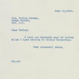 Letter: 1939 June 21
