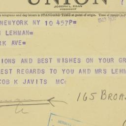 Telegram: 1949 November 10