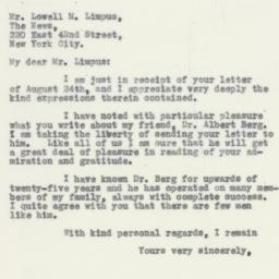 Letter: 1932 August 31