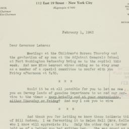 Letter: 1943 February 1