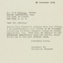 Letter: 1944 November 29