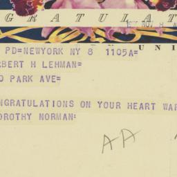 Telegram: 1950 November 8